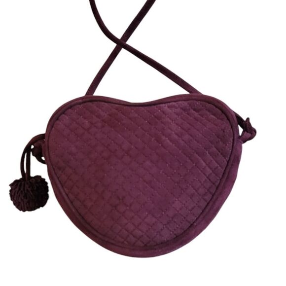 Bottega Veneta 💥RARE💥 Suede Deep Purple Heart Mini Bag Crossbody - Picture 1 of 15